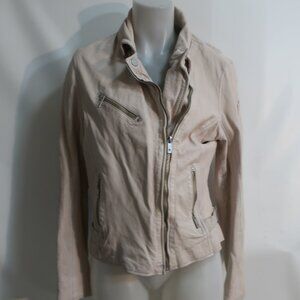Womens Mauritius Beige Leather Jacket XL